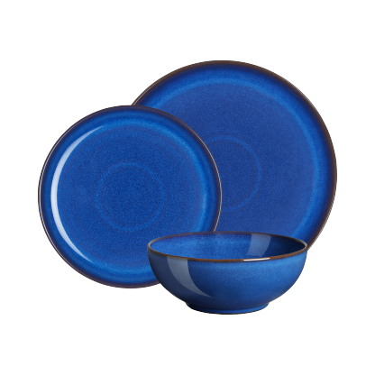Imperial Blue 12 Piece Coupe Dinnerware Set