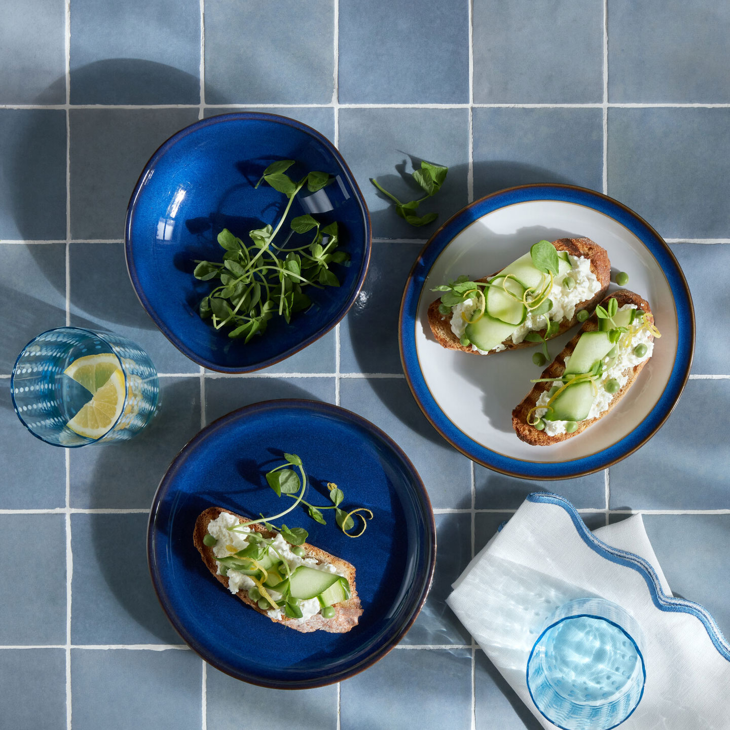 Imperial Blue Coupe Medium Plates - Set Of 4 - Thumbnail 2