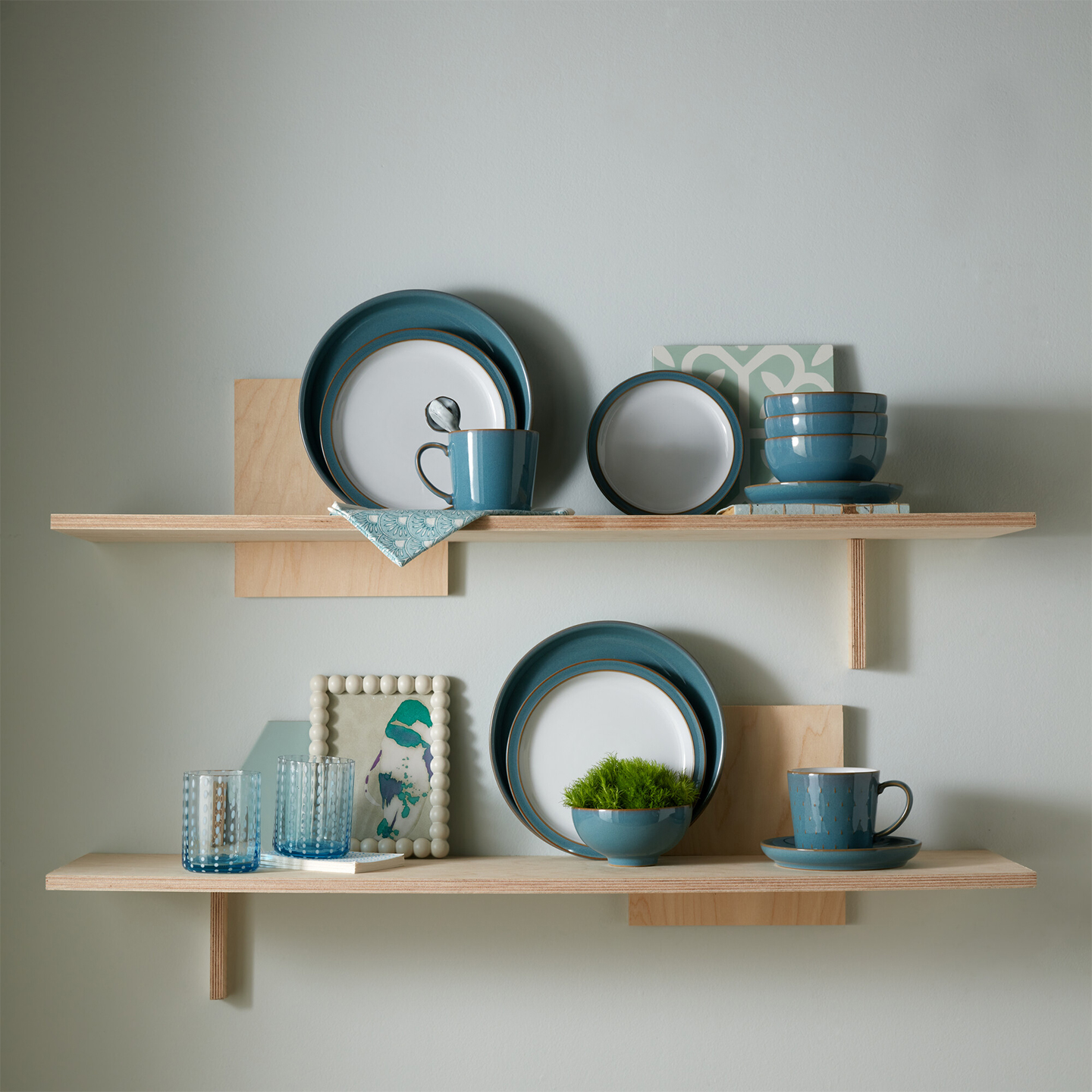 Azure Rimmed Medium Plate Set of 4
