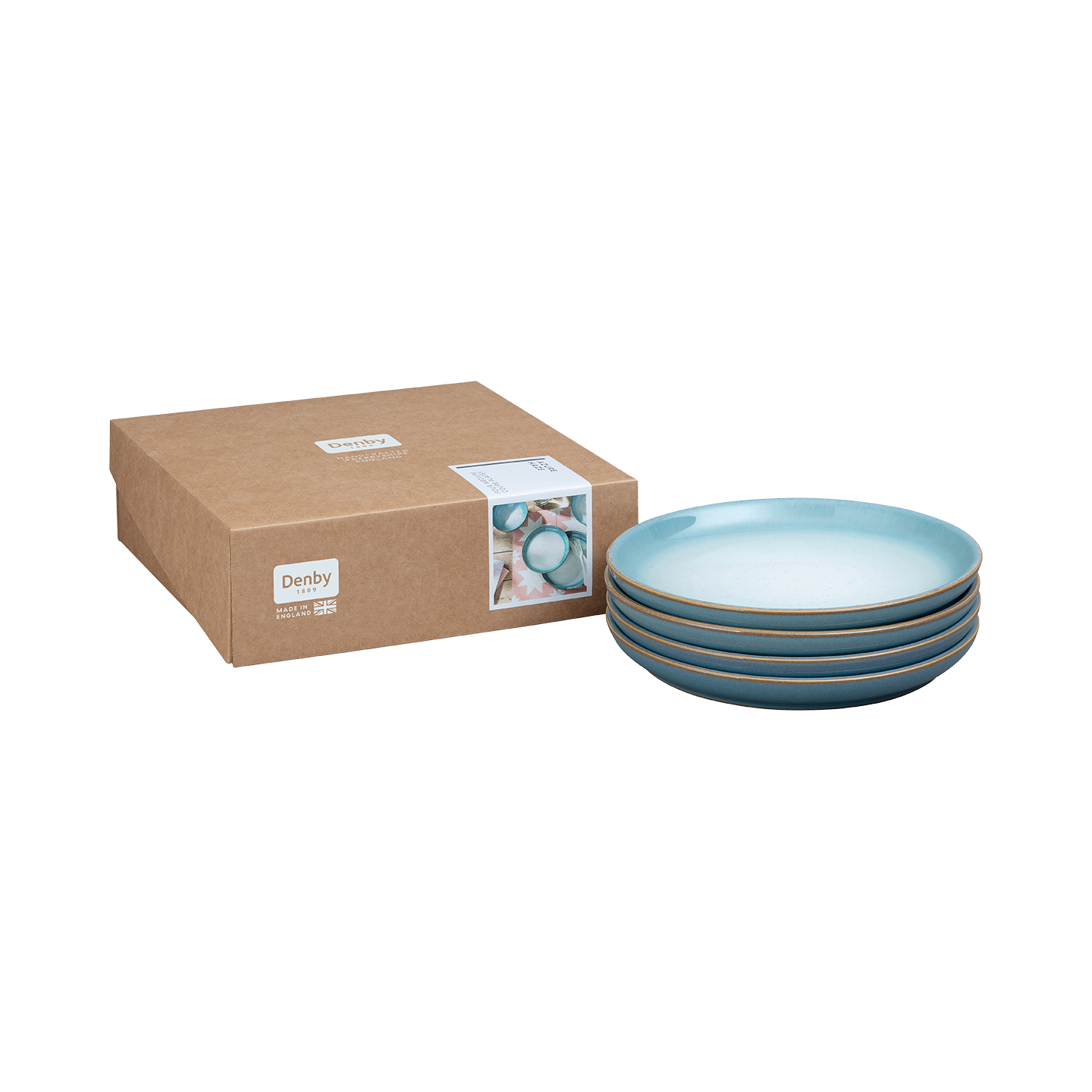 Azure Haze Coupe Medium Plates - Set Of 4 -