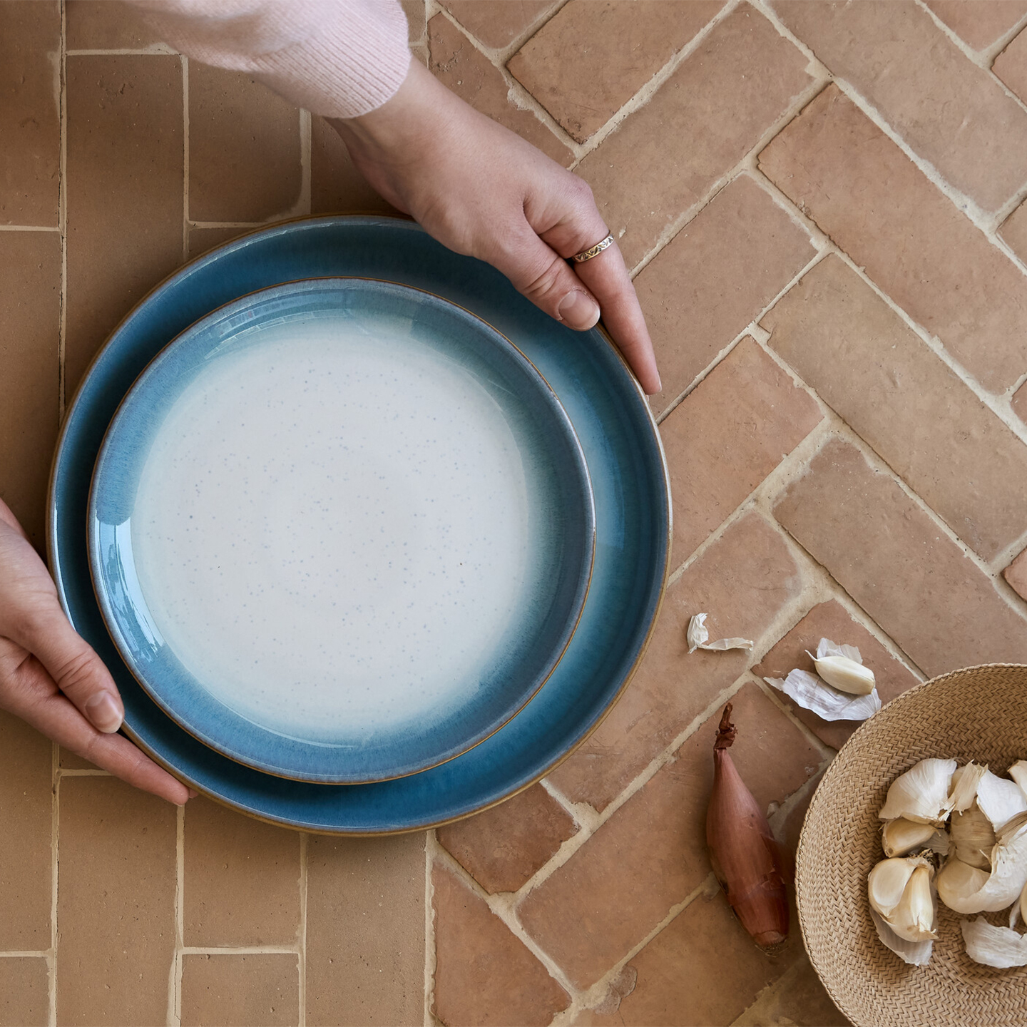 Azure Haze 12 Piece Coupe Dinner Set