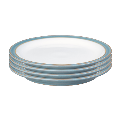 Azure Rimmed Dinner Plates - Set Of 4