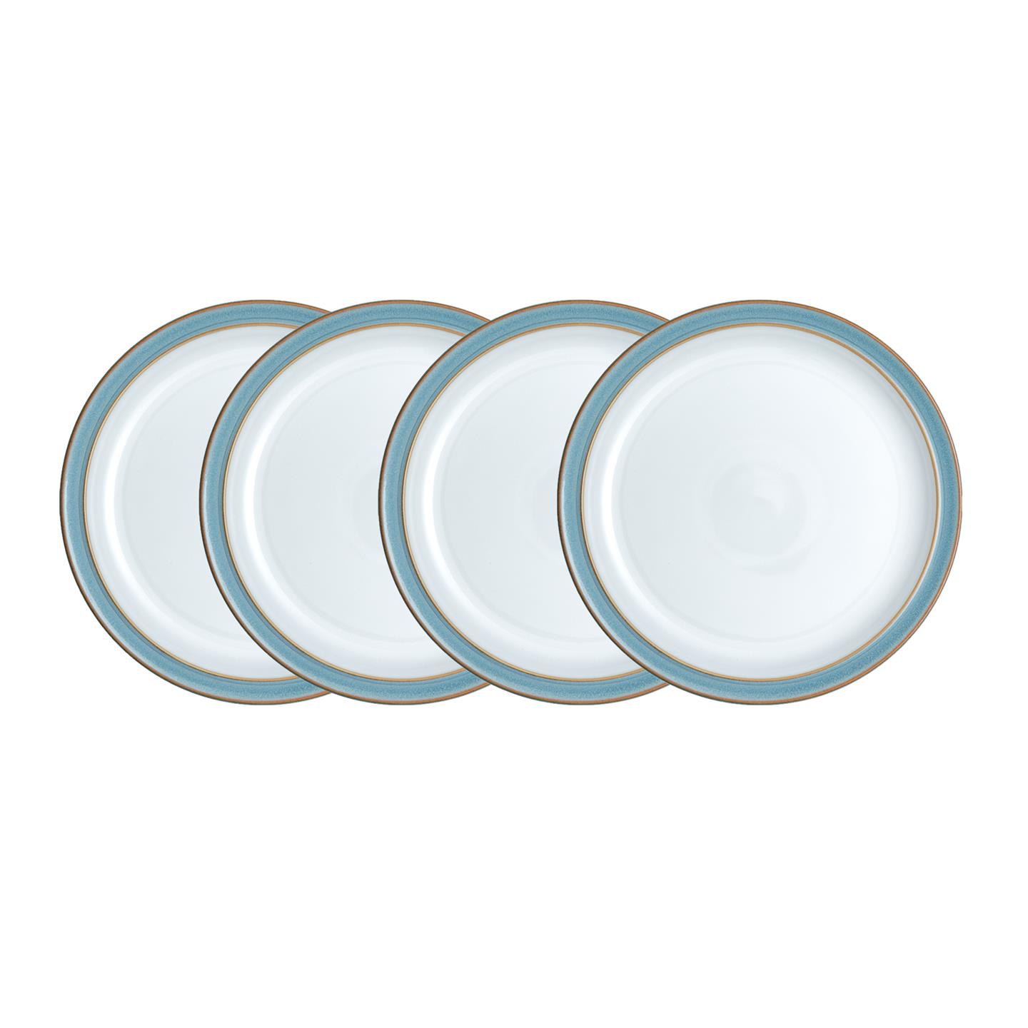 Azure Rimmed Medium Plates - Set Of 4 -