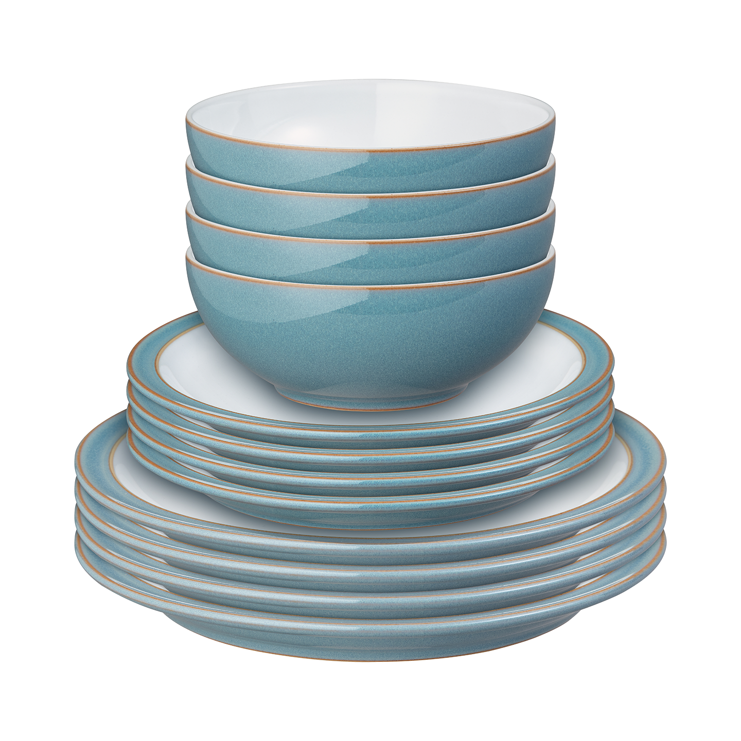 Azure Rimmed 12 Piece Dinner Set -