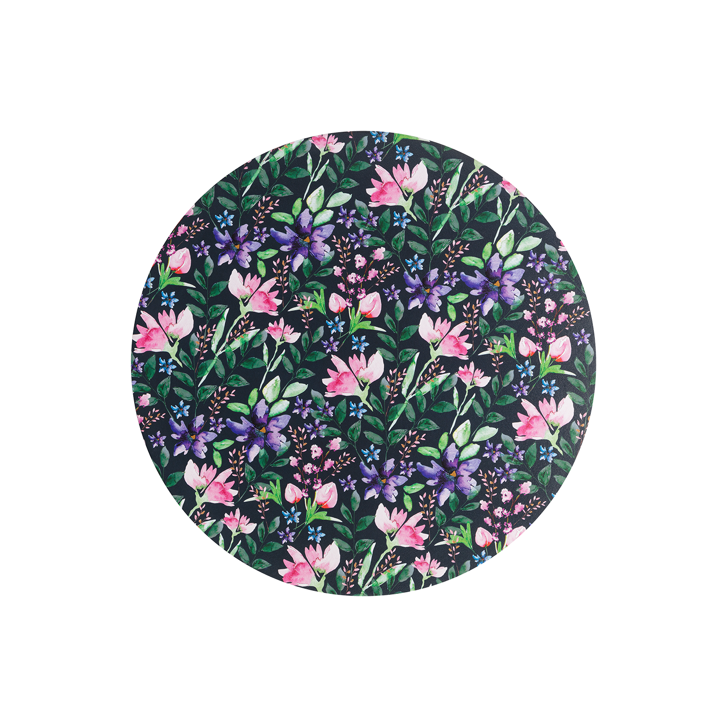 Dark Floral Round Placemats Pack Of 6 -