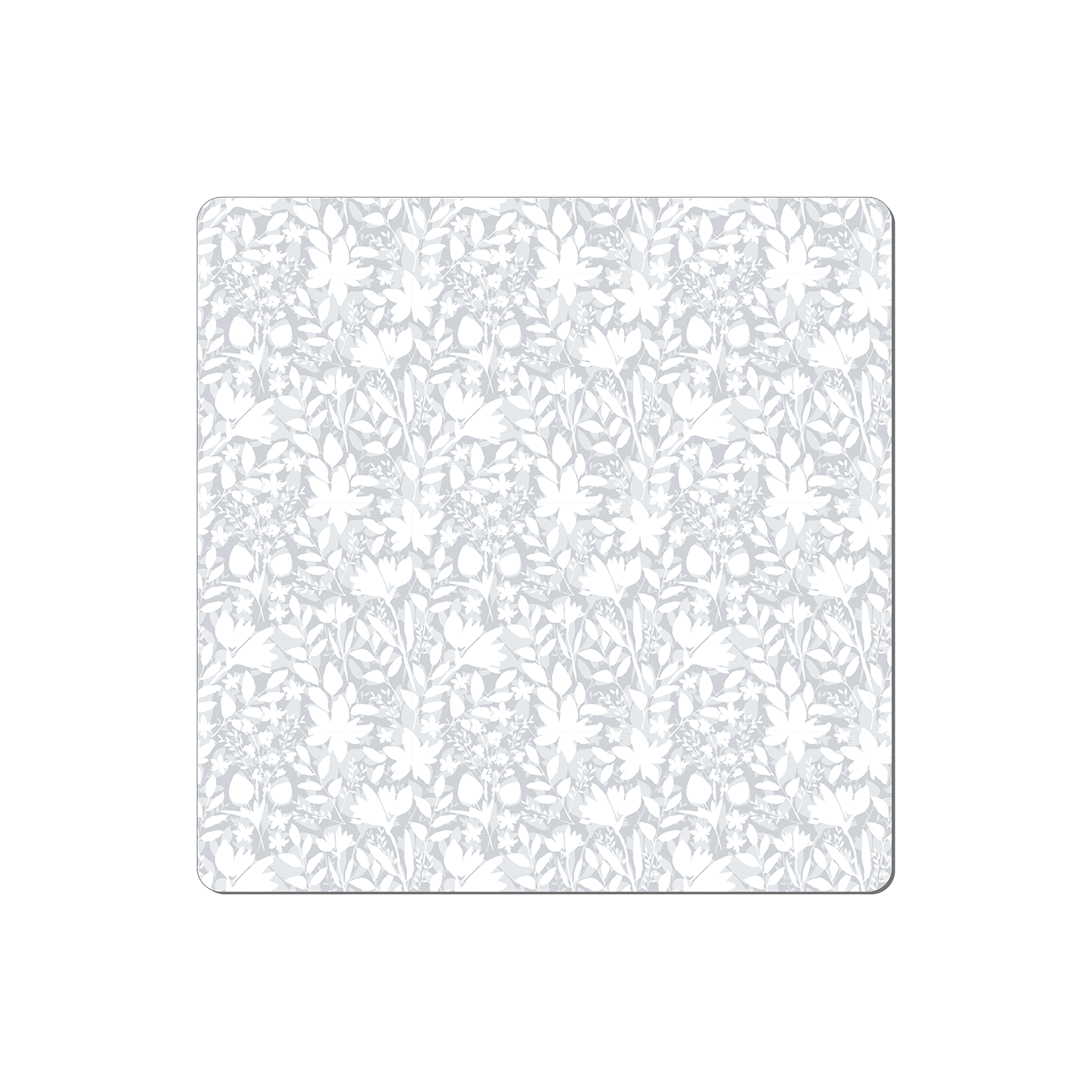 Grey Floral Placemats - Set Of 6 -