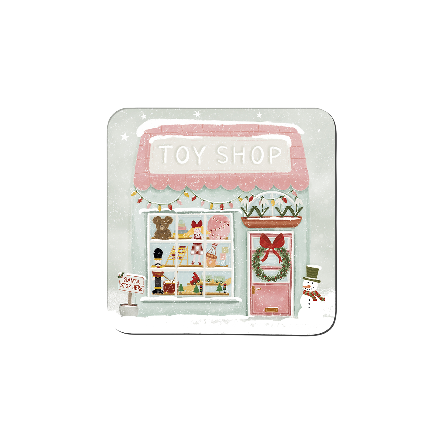 Christmas Village Coasters - Set Of 6 -