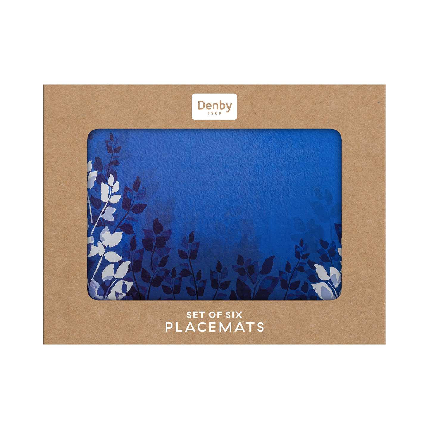 Colours Blue Foliage Placemats - Set Of 6