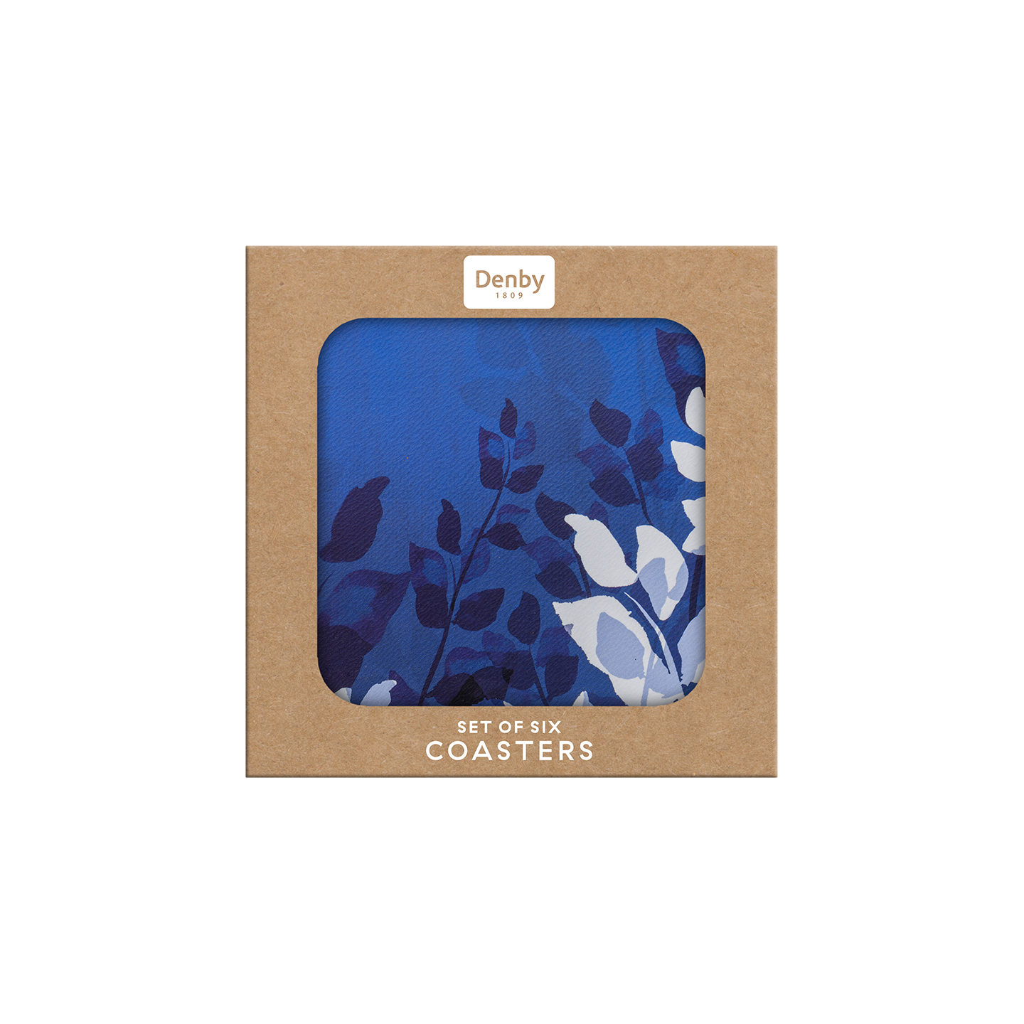 Colours Blue Foliage Coasters - Set Of 6