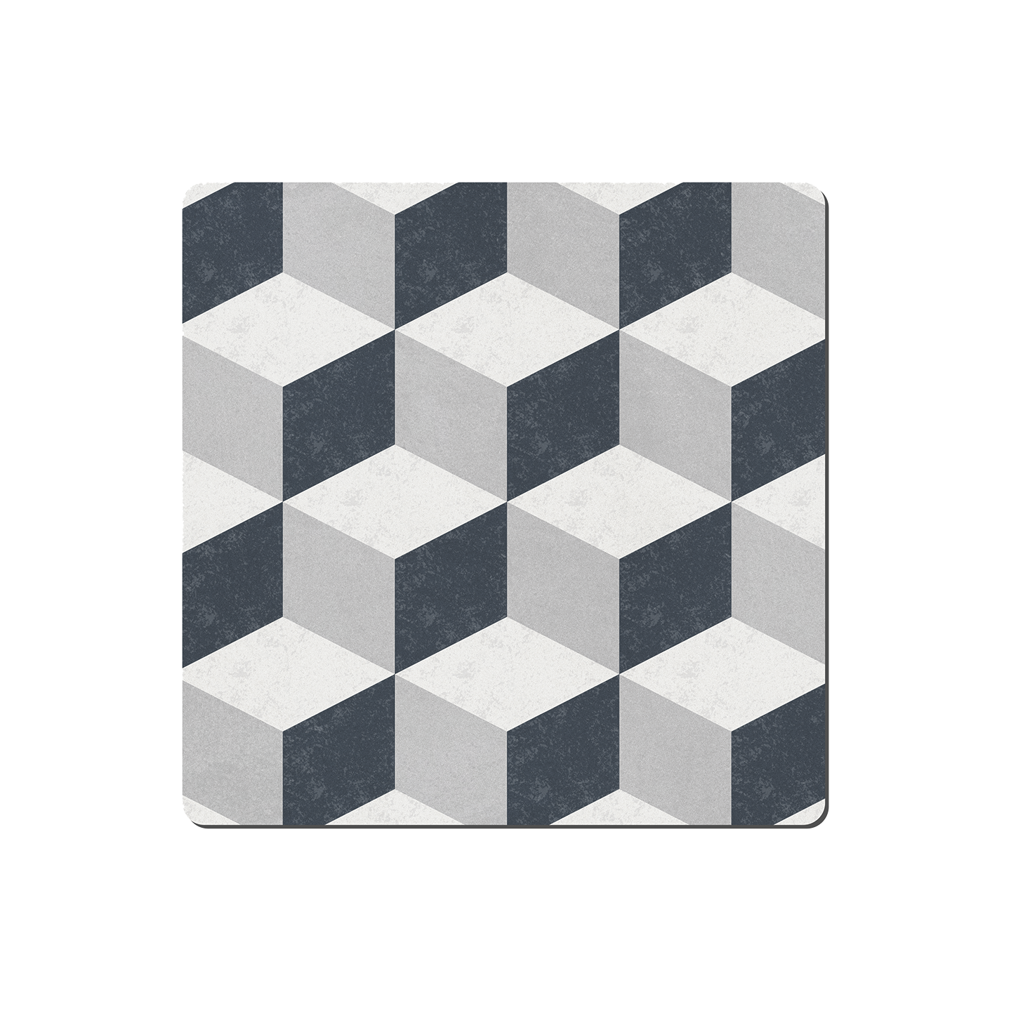 Grey Geometric Square Placemats - Set Of 6 -