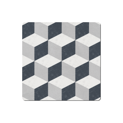 Grey Geometric Square Placemats - Set Of 6