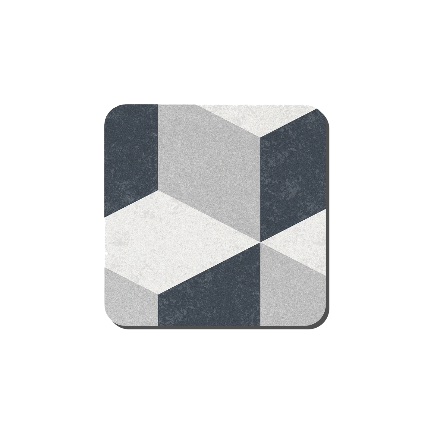 Grey Geometric Square Coasters - Set Of 6 -