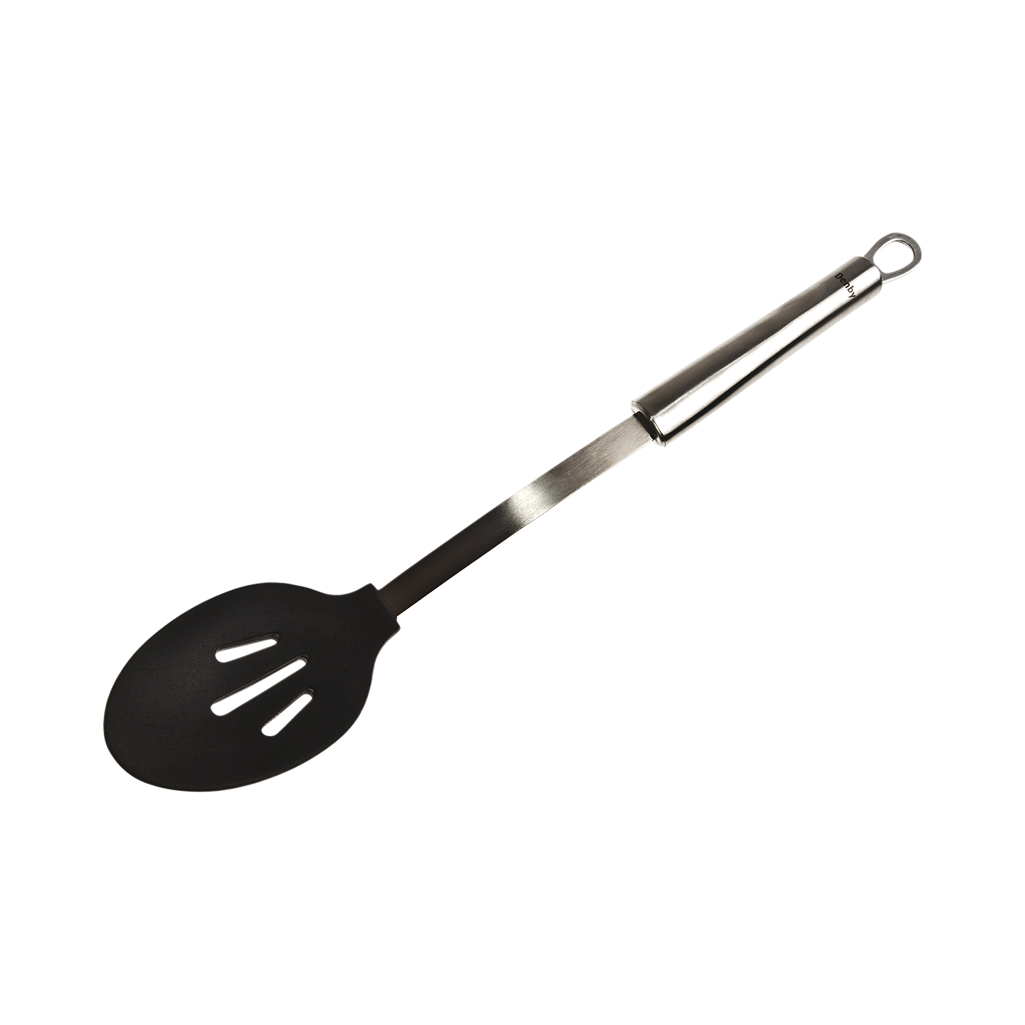 Black Silicone Head Slotted Spoon -