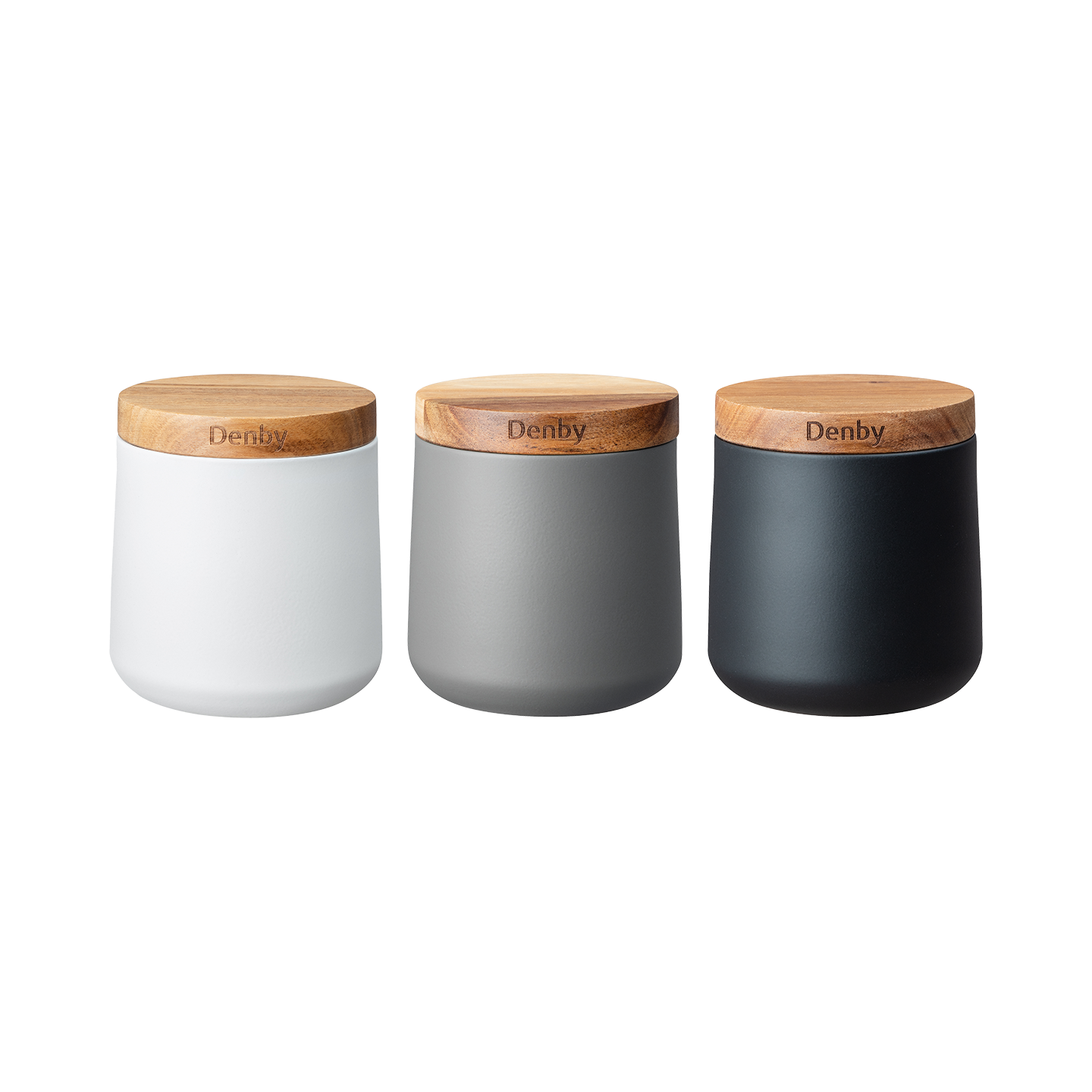 Denby Set Of 3 Mixed Storage Canisters -