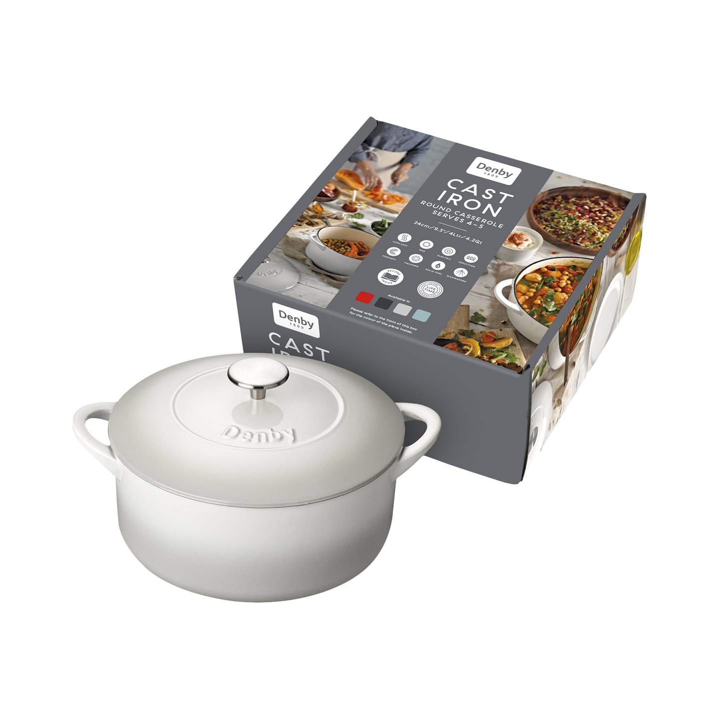 Denby Natural Canvas Cast Iron 24Cm Round Casserole -