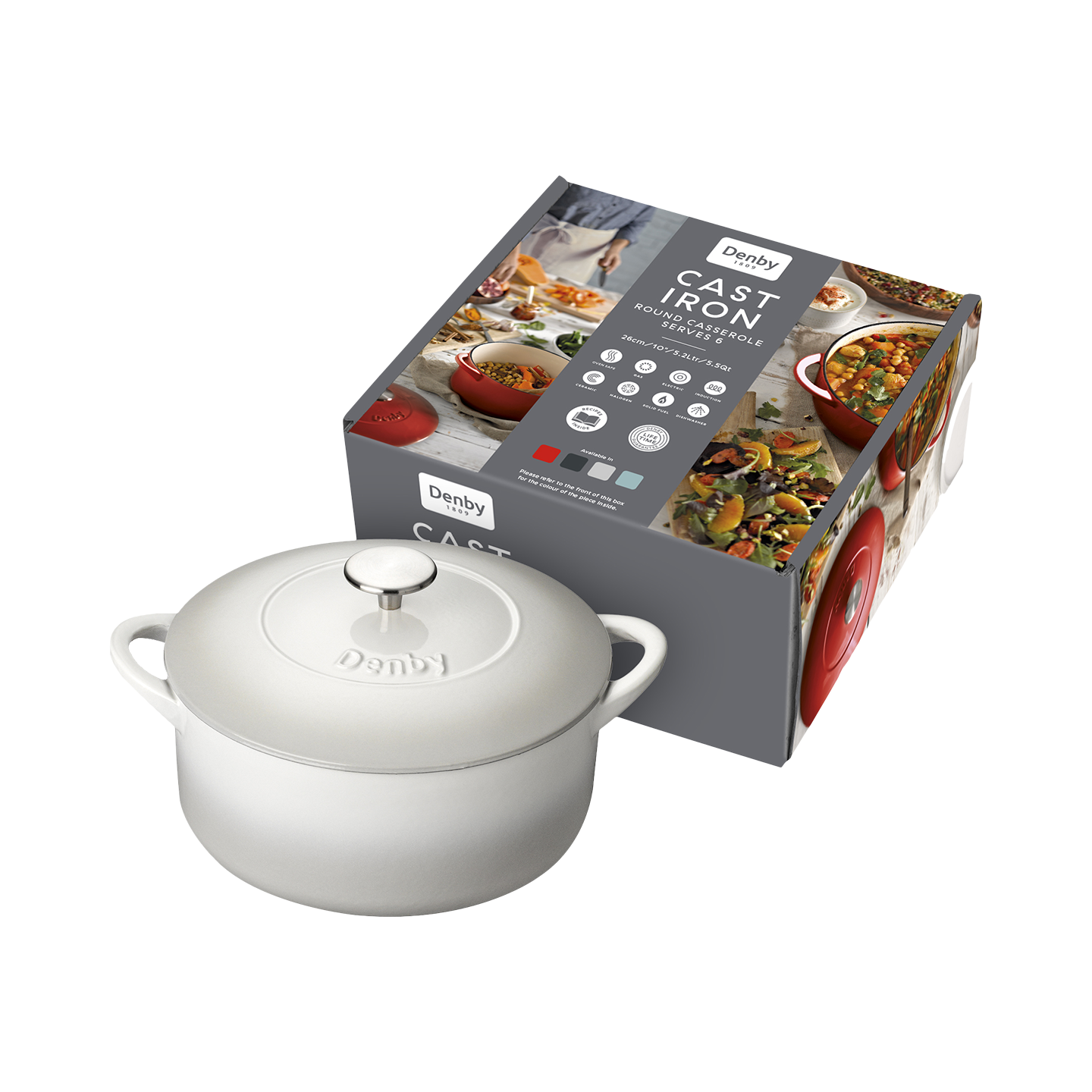 Denby Natural Canvas Cast Iron 26Cm Round Casserole -