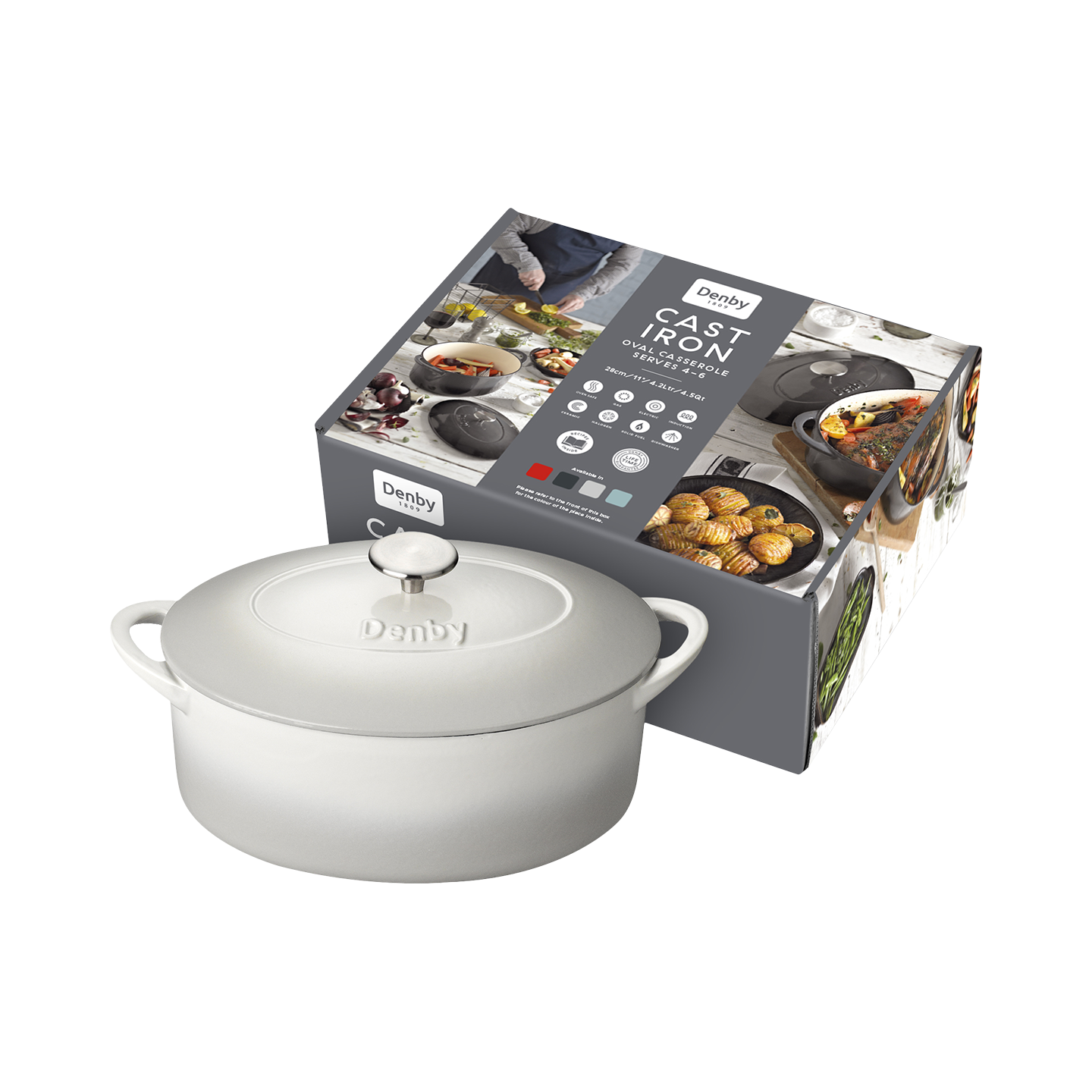 Denby Natural Canvas Cast Iron 28Cm Oval Casserole - Thumbnail 4