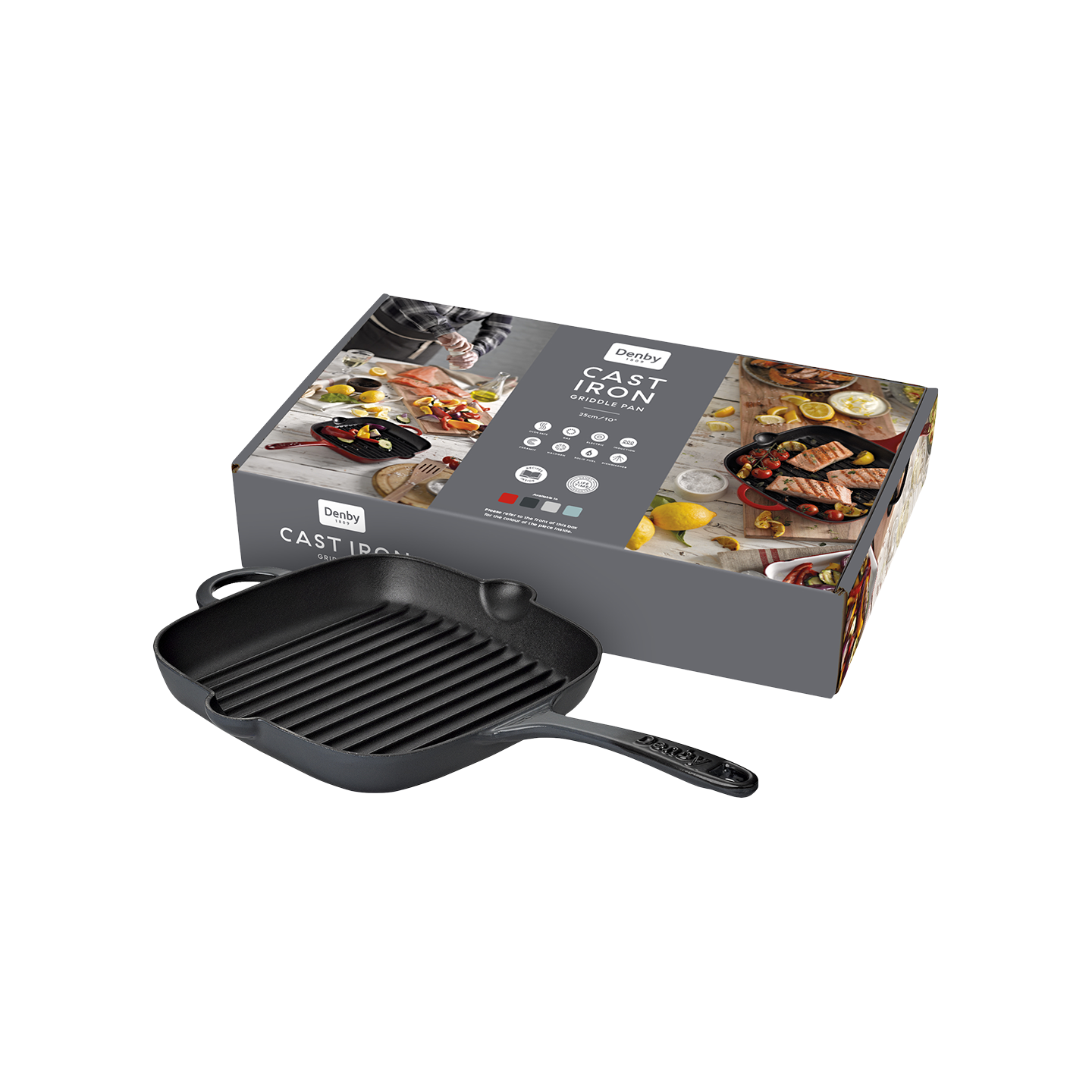 Denby Halo Cast Iron 25Cm Griddle Pan -