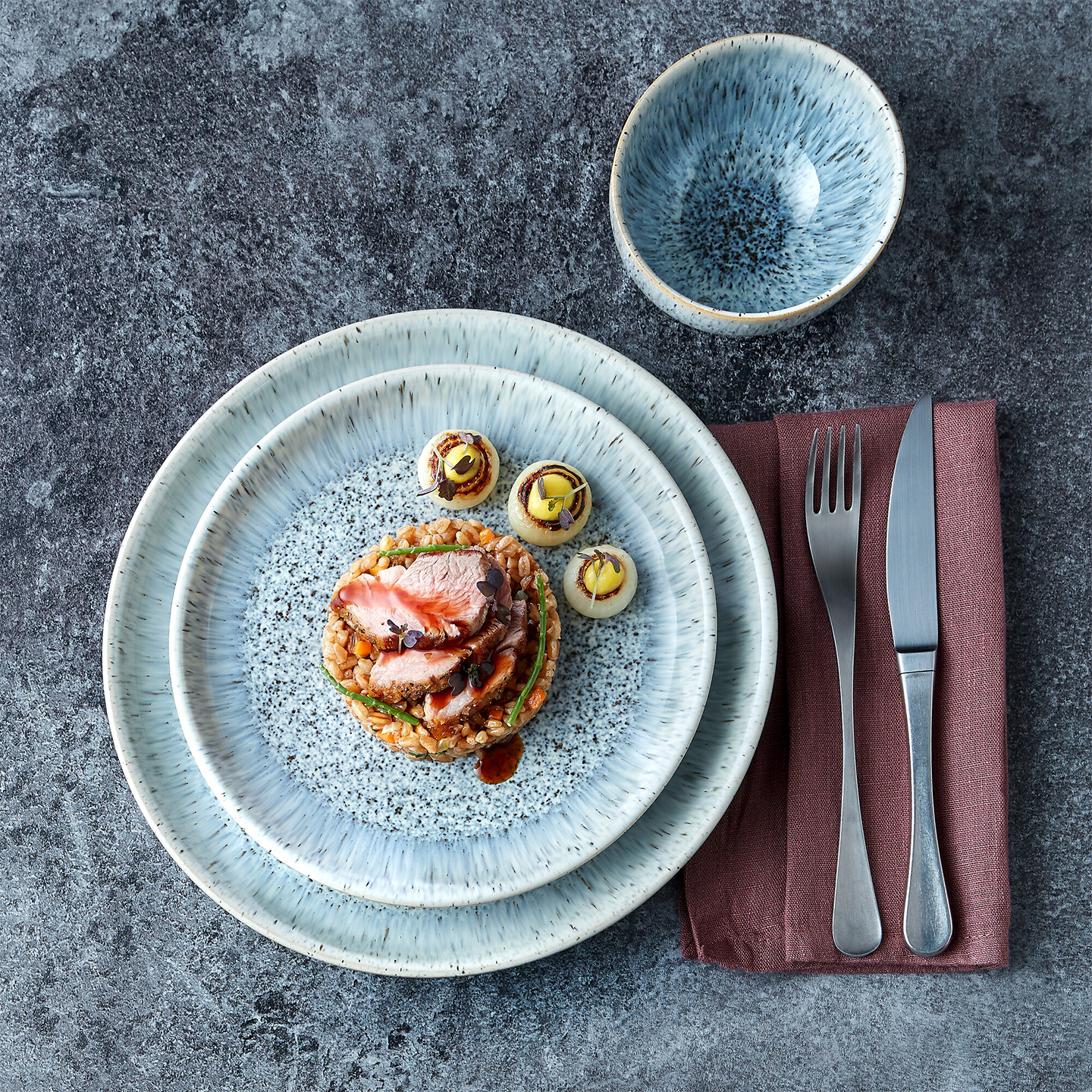 Halo Speckle Coupe Medium Plates - Set Of 4