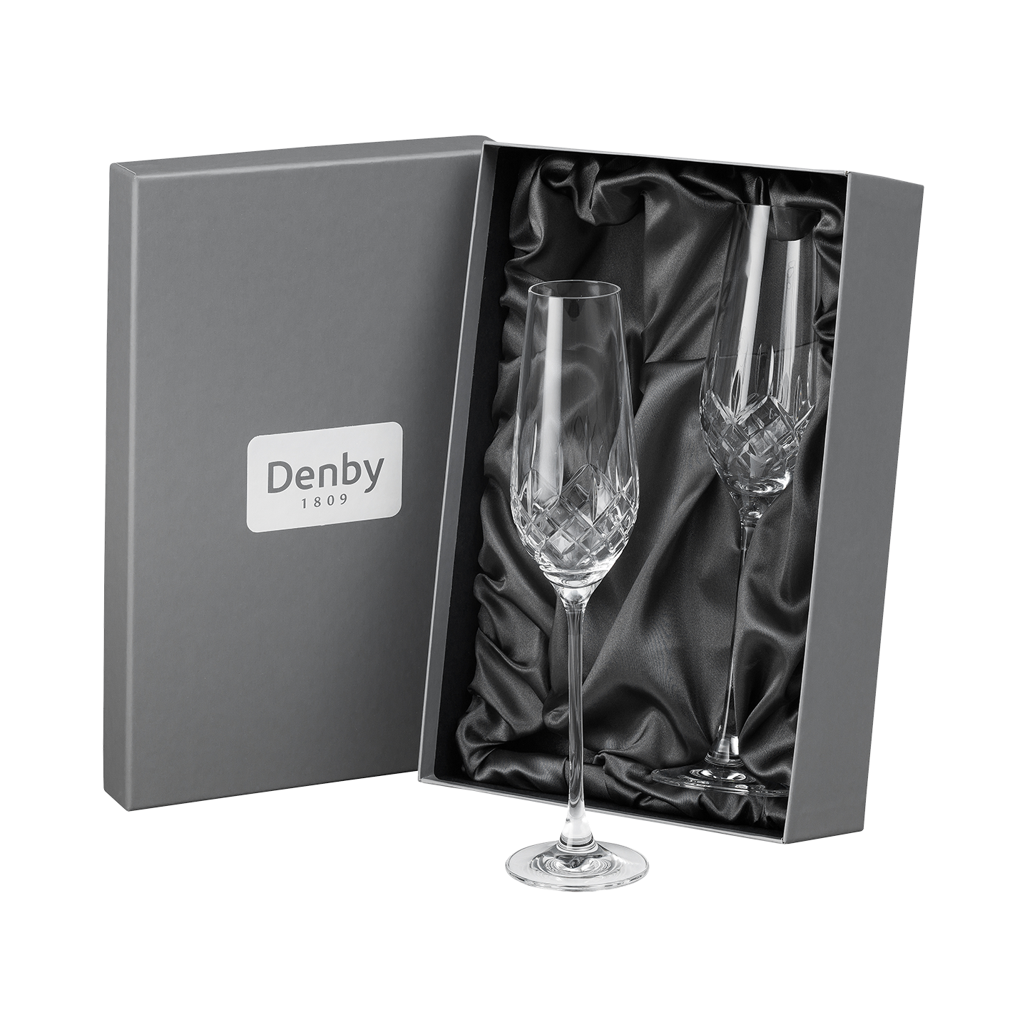 Celeste Leadless Crystal Champagne Flutes - Set Of 2 -