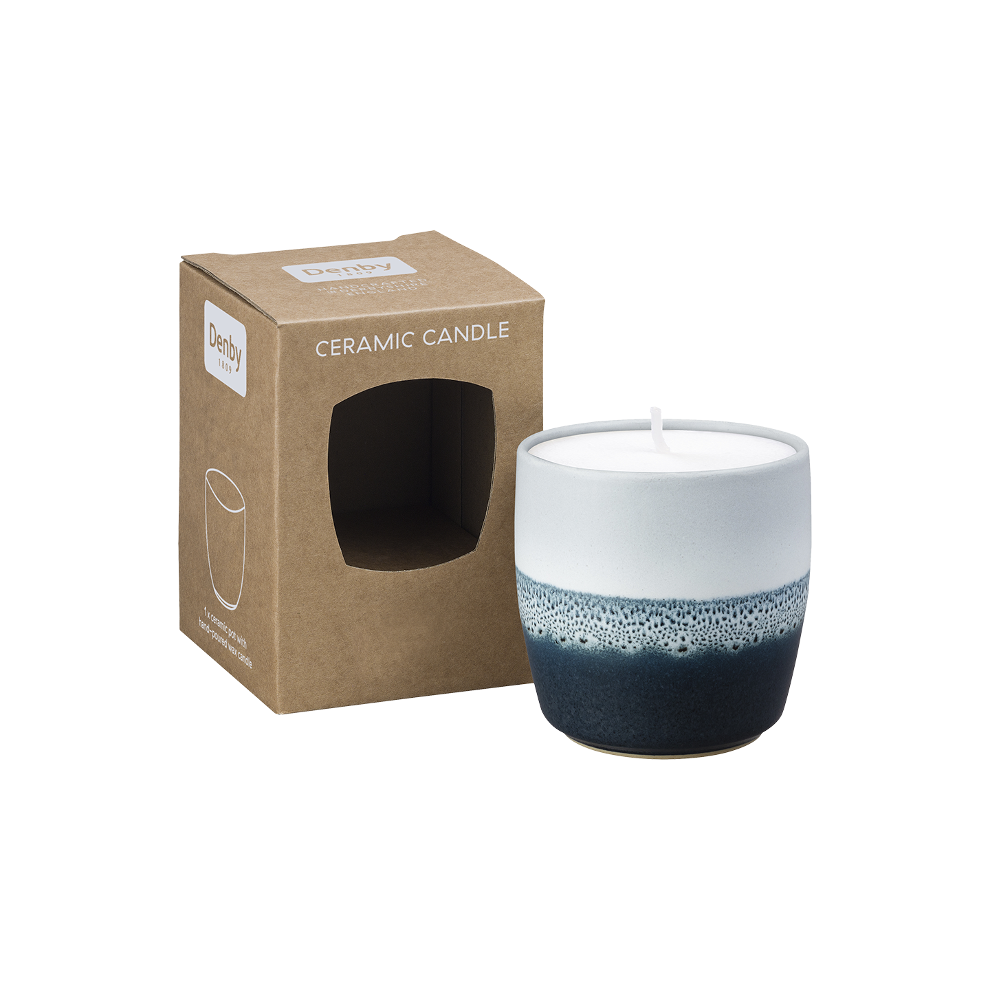 Mineral Blue Ceramic Candle Pot - Thumbnail 5