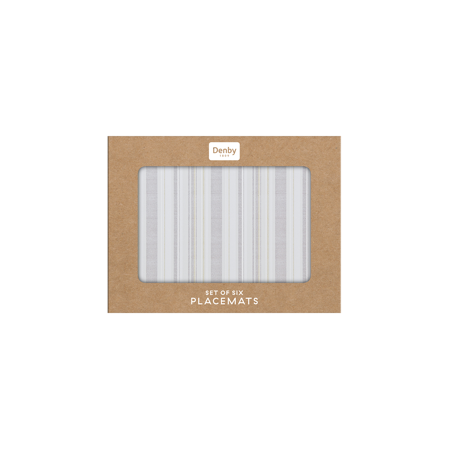 Cream Stripe Coasters - Set Of 6