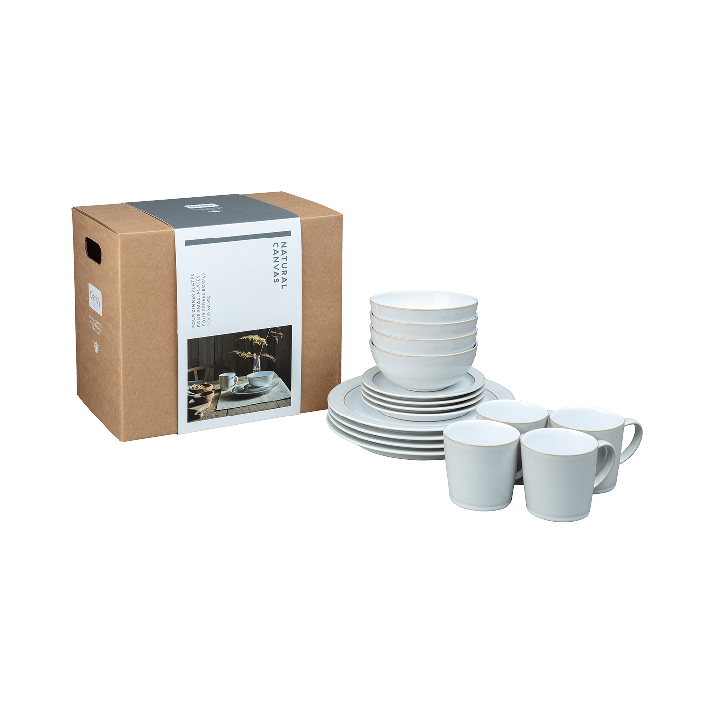 Natural Canvas 16 Piece Dinner Set