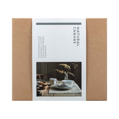 Natural Canvas 16 Piece Dinner Set