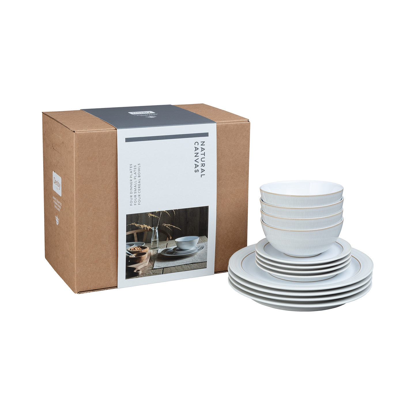 Natural Canvas 12 Piece Dinner Set