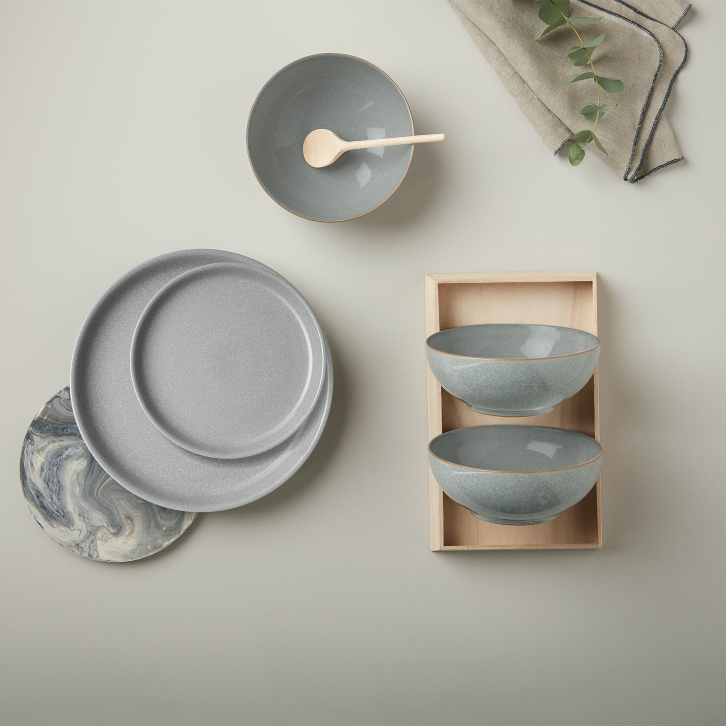 Elements Light Grey Coupe Medium Plates - Set Of 4