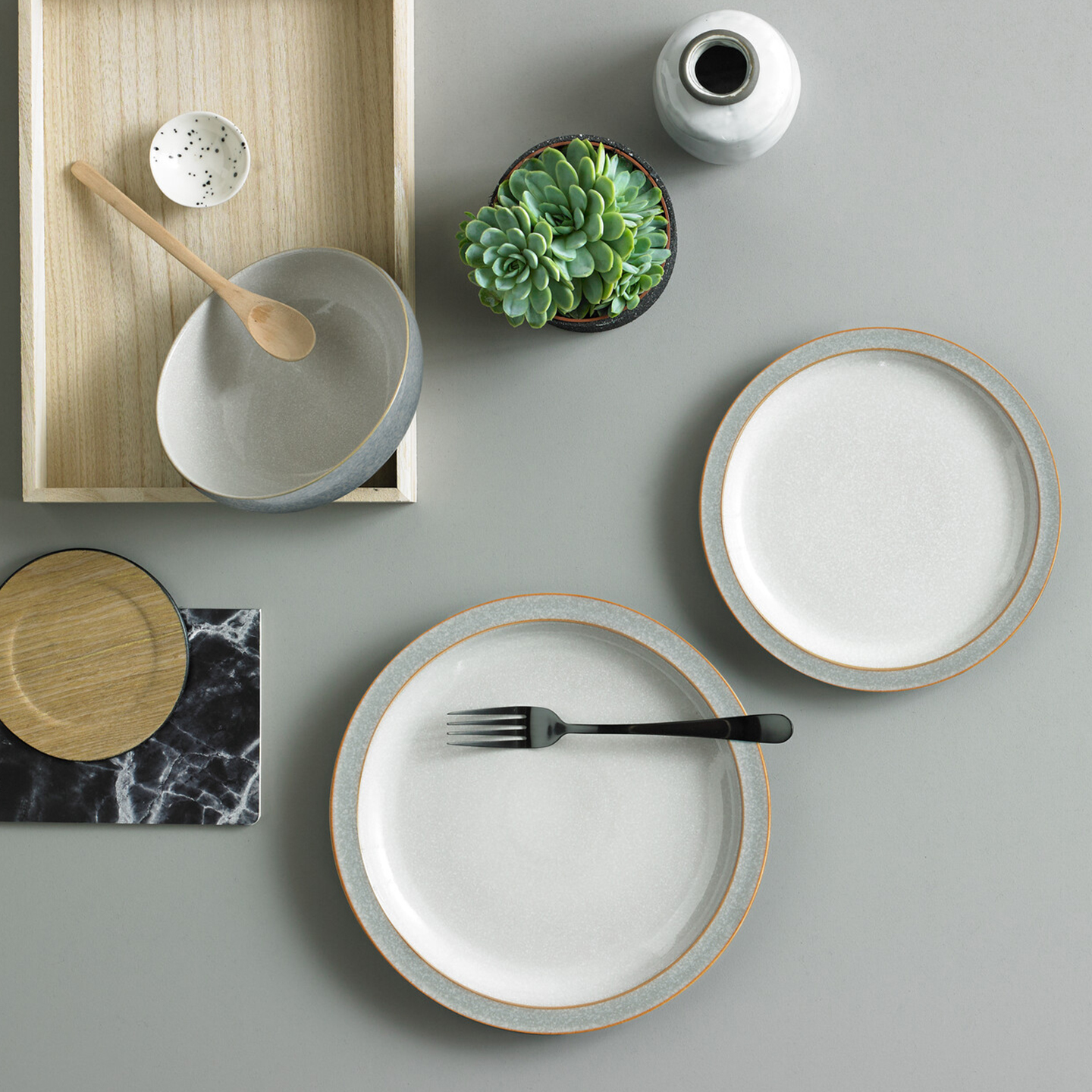 Elements Light Grey Dinner Plates - Set Of 4