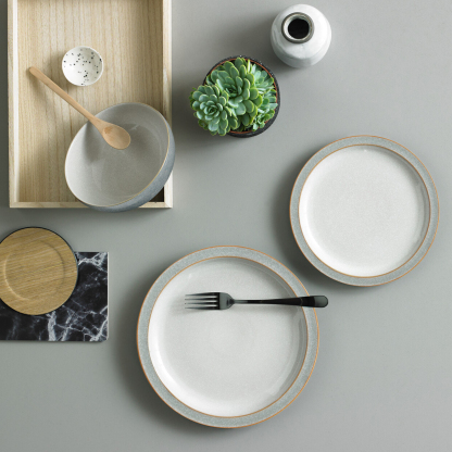 Elements Light Grey Dinner Plates - Set Of 4