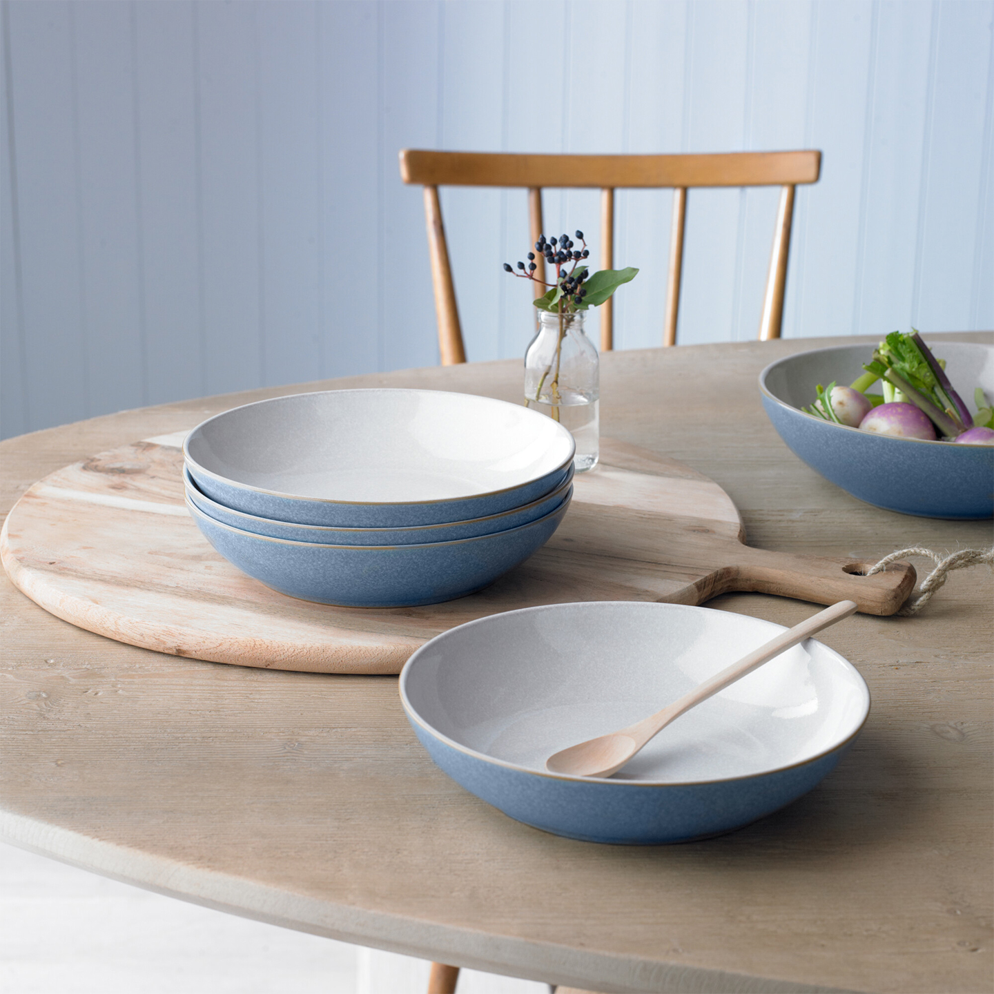 Elements Blue Pasta Bowls - Set Of 4