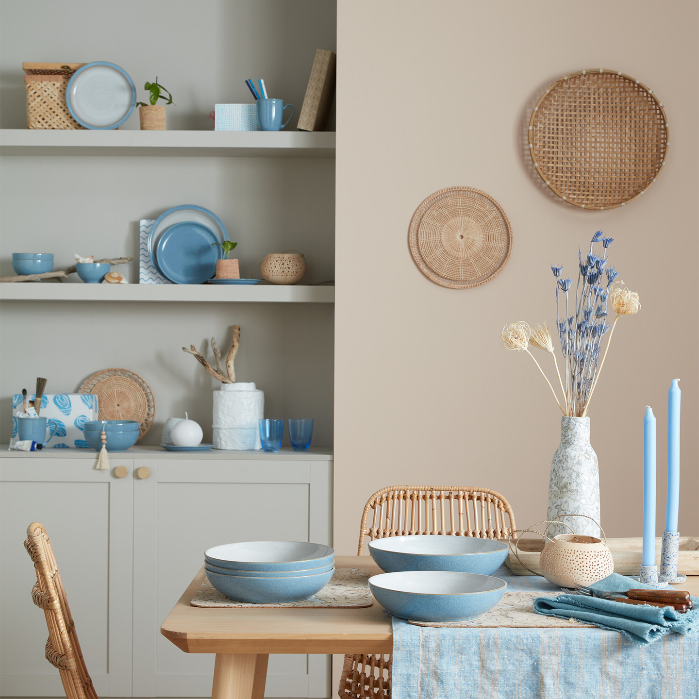 Elements Blue Pasta Bowls - Set Of 4