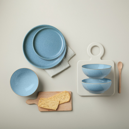 Elements Blue Coupe Medium Plates - Set Of 4 - Thumbnail 5