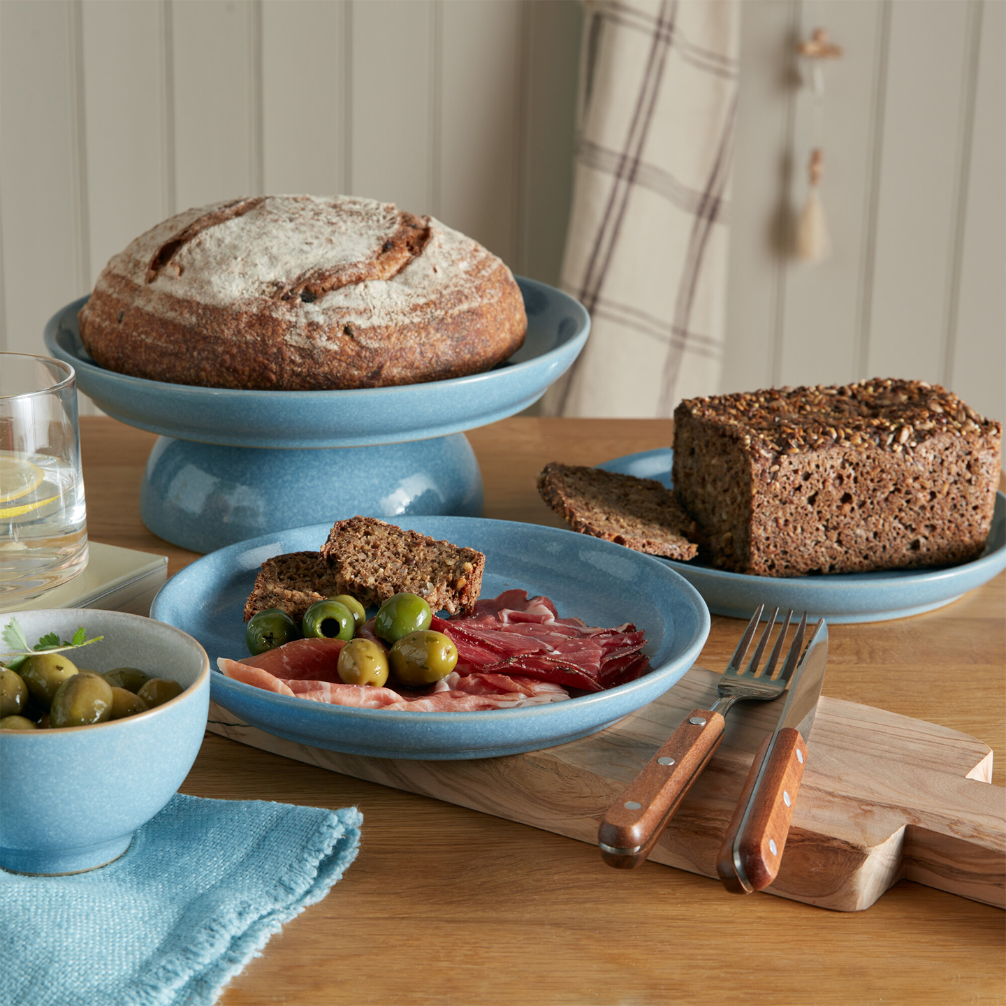 Elements Blue Coupe Medium Plates - Set Of 4 - Thumbnail 3