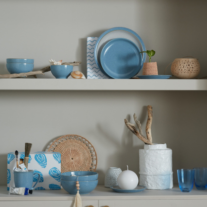 Elements Blue Alt Coupe Cereal Bowls - Set Of 4 - Thumbnail 5