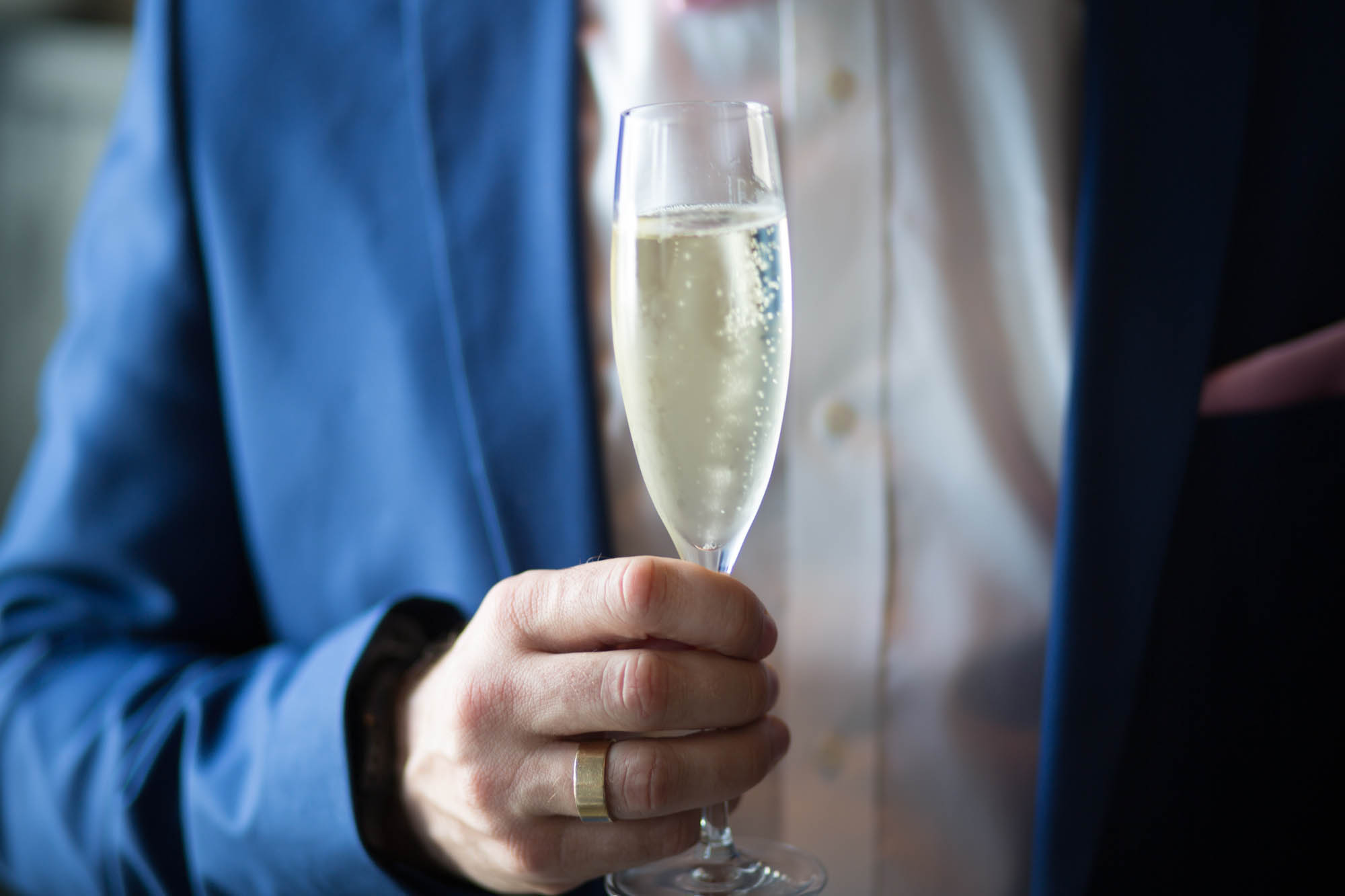 Man holding a champagne glass