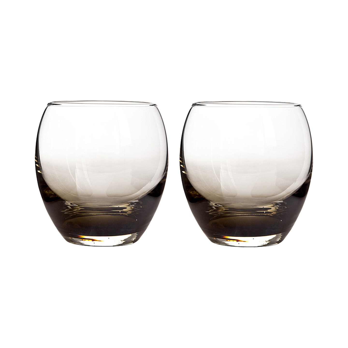 Contemporary Smoked Grey Small Tumblers - Set Of 2 -