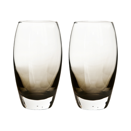Contemporary Smoked Grey Large Tumblers - Set Of 2