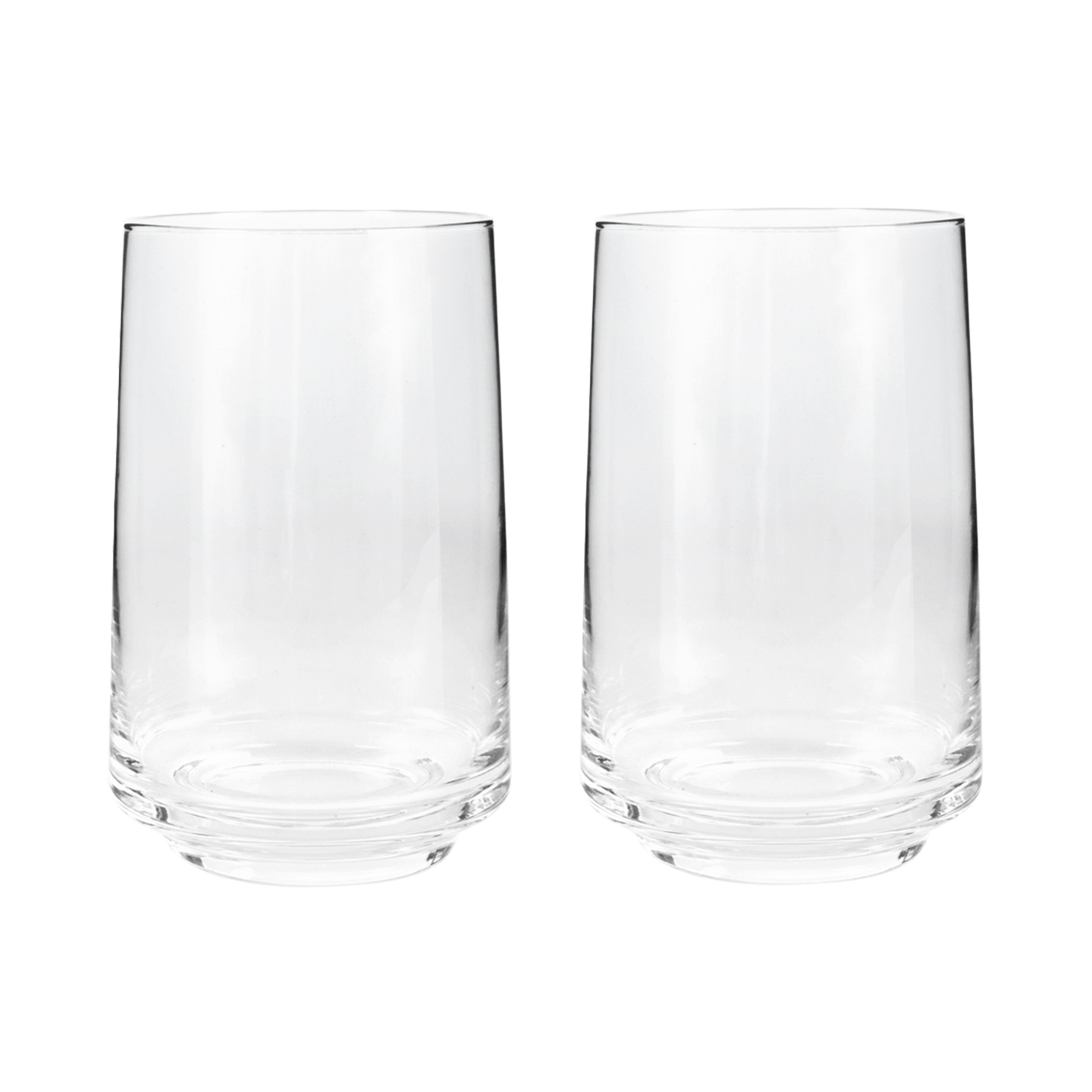 Contemporary Clear Large Tumblers - Set Of 2 -