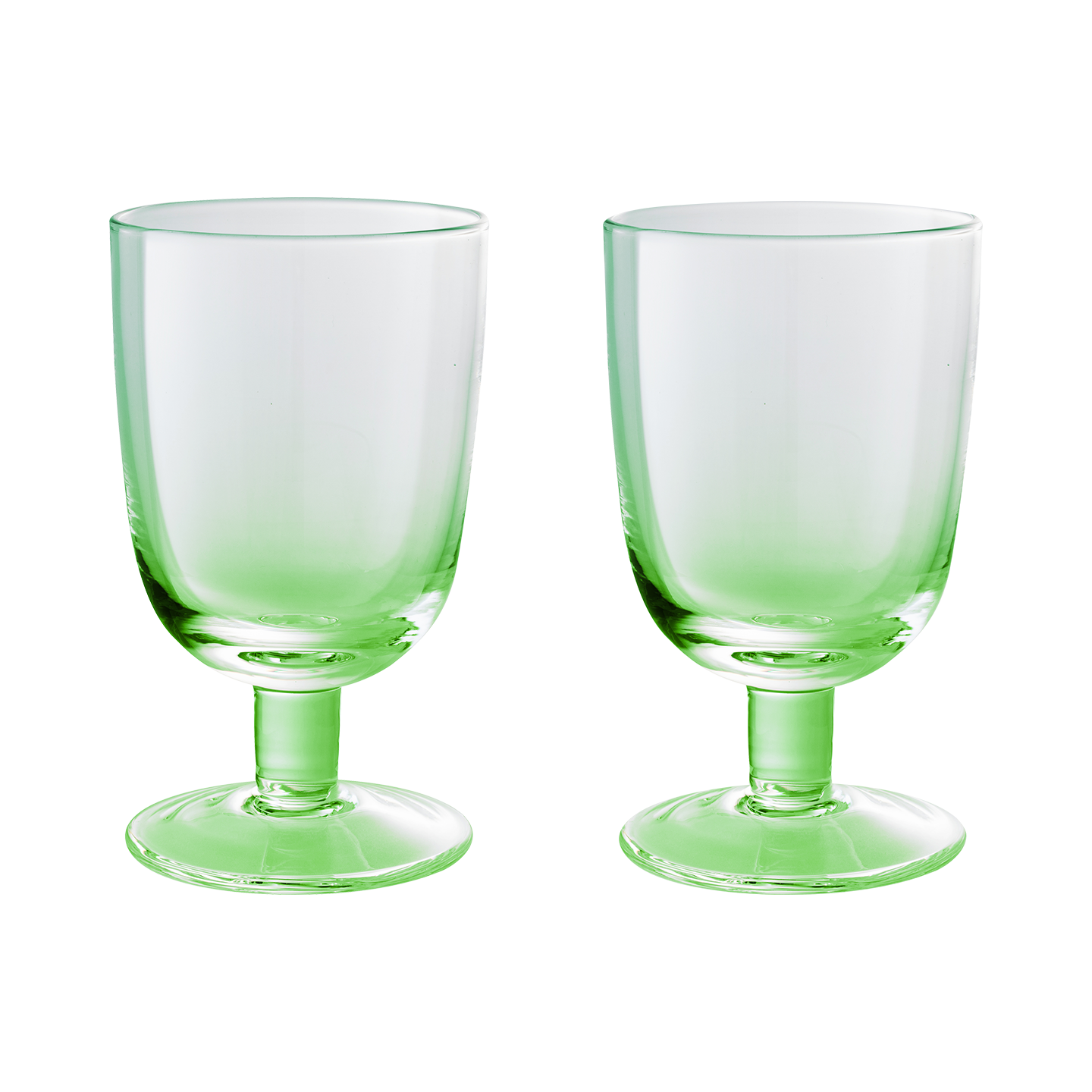 Casual Glass Green Goblets - Set Of 2 -