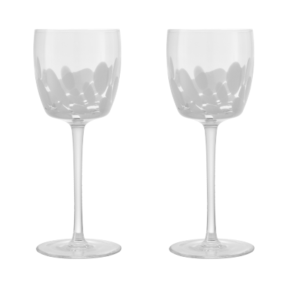 Contemporary Marbled White Wine Glass - Set Of 2 - Thumbnail 2
