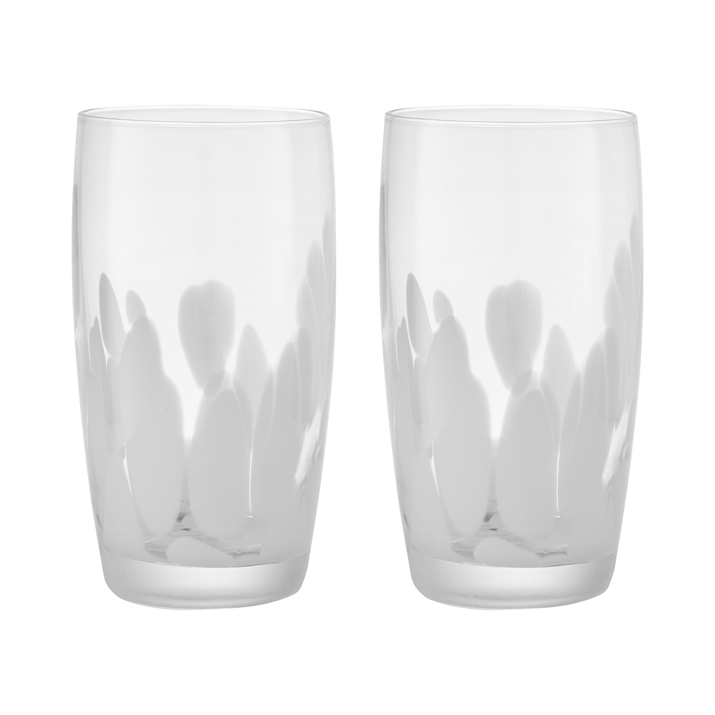 Contemporary Marbled White Large Tumblers - Set Of 2 -