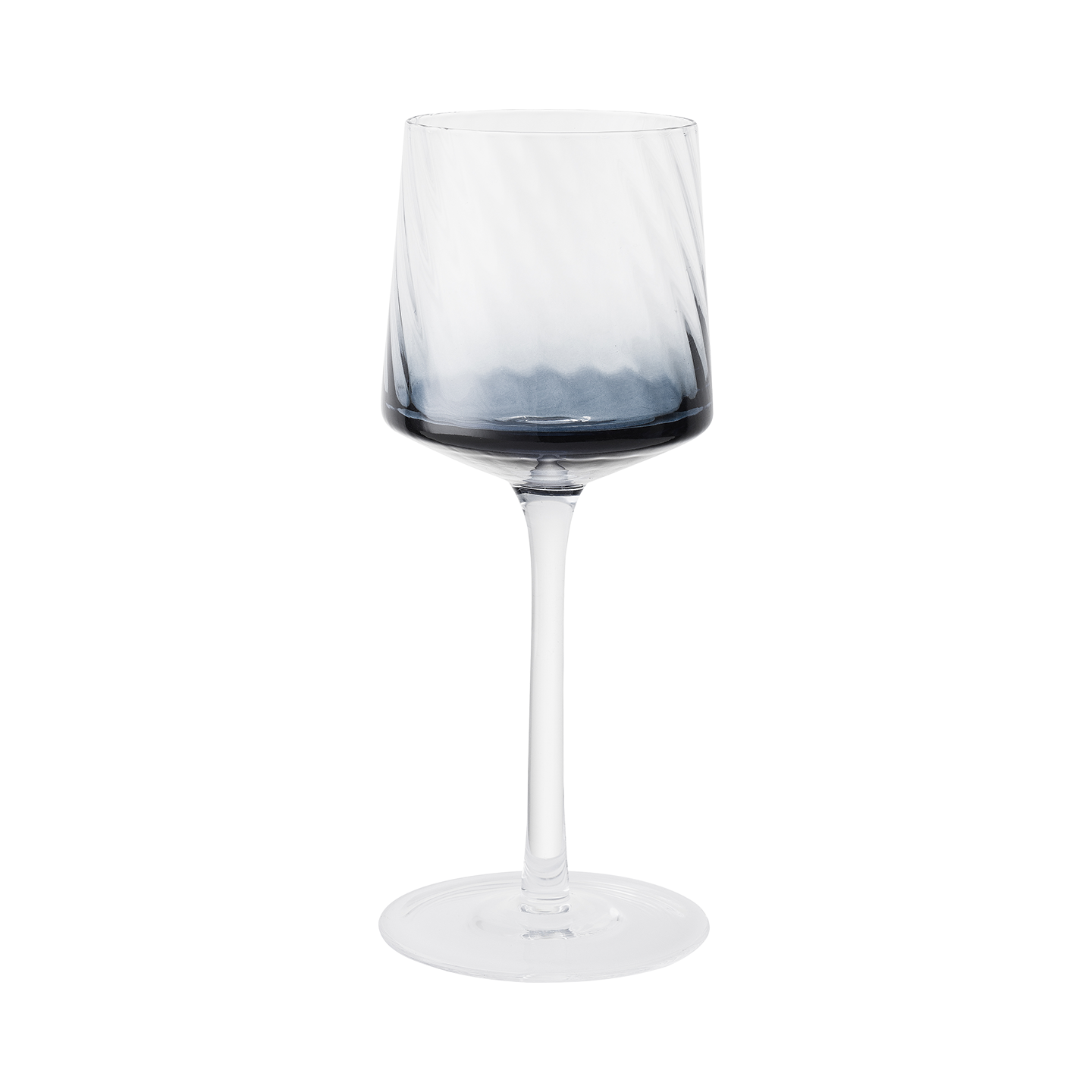 Contemporary Fluted Blue Wine Glass - Set Of 2 - Thumbnail 3