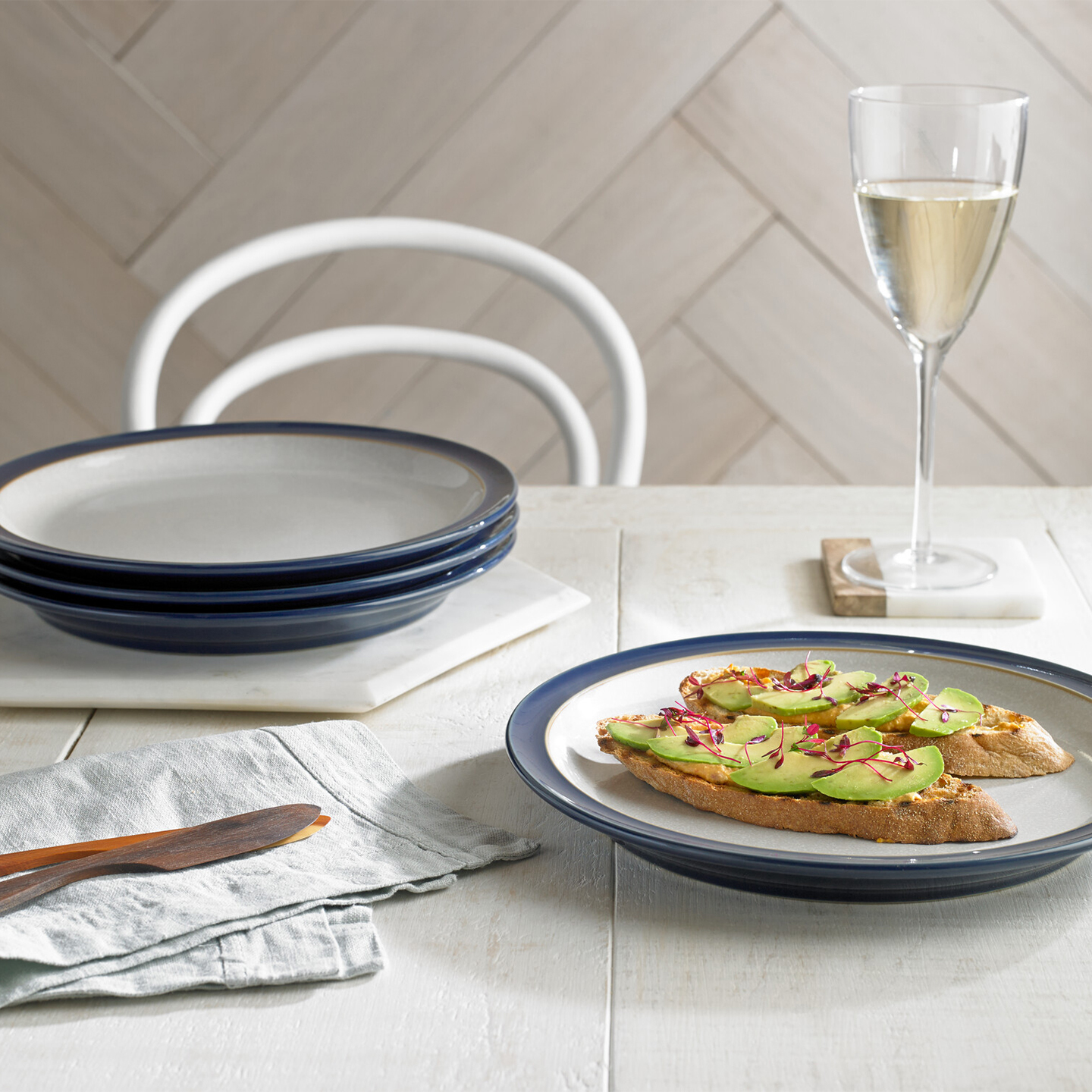 Elements Dark Blue Set Of 4 Dinner Plates