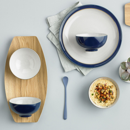 Elements Dark Blue Set Of 4 Dinner Plates