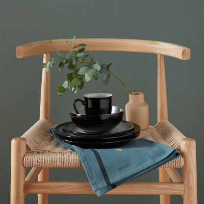 Elements Black 4 Piece Dinner Set