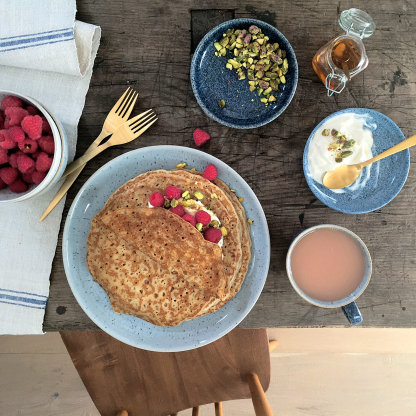 Studio Blue 4 Piece Coupe Dinner Plate Set