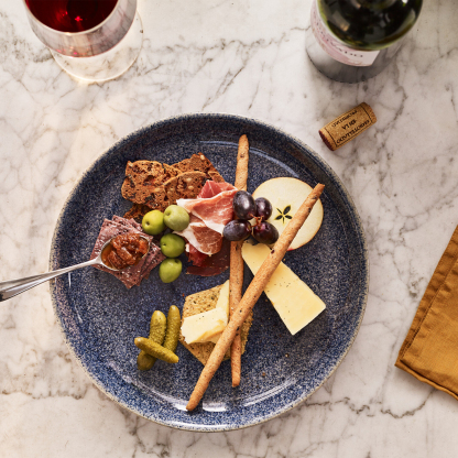 Studio Blue Cobalt Coupe Medium Plates - Set Of 4